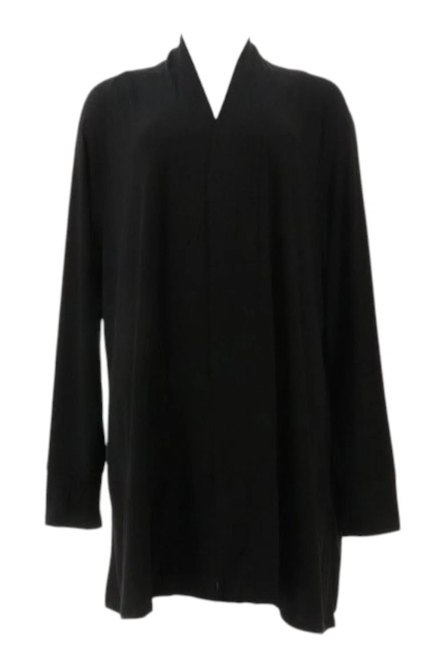 Comfort Code Stretch Jersey Knit Open Front Cardigan Black - Regular